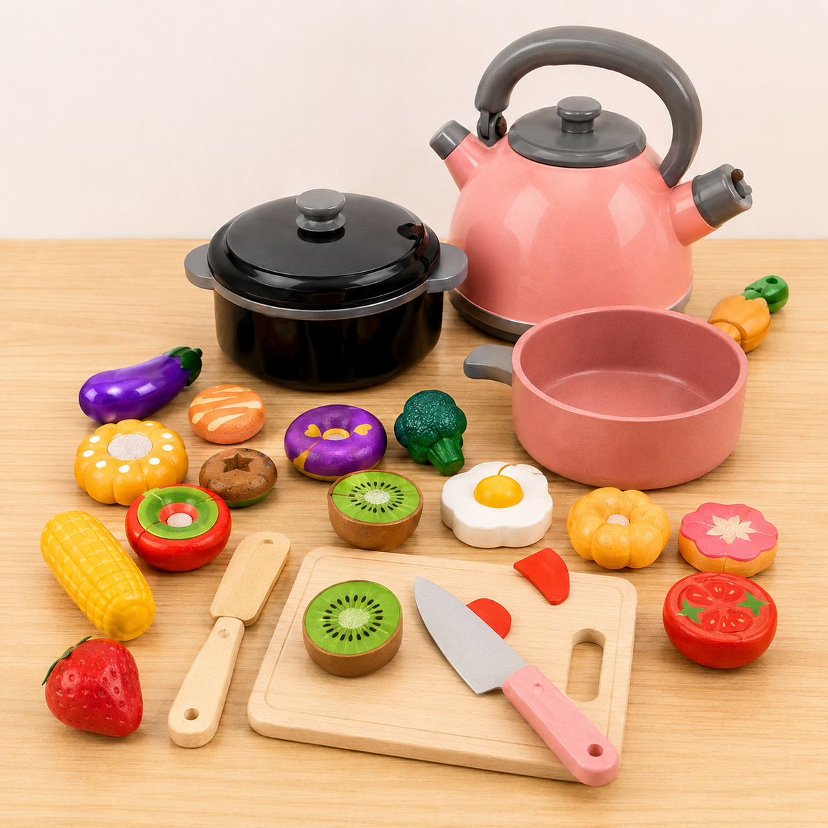 Pretend Play Kids Kitchen Set - 69 & 92 Piece Sets