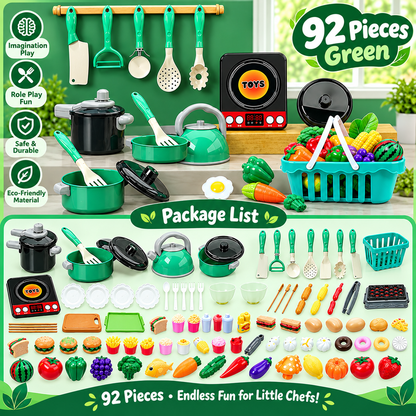 Pretend Play Kids Kitchen Set - 69 & 92 Piece Sets